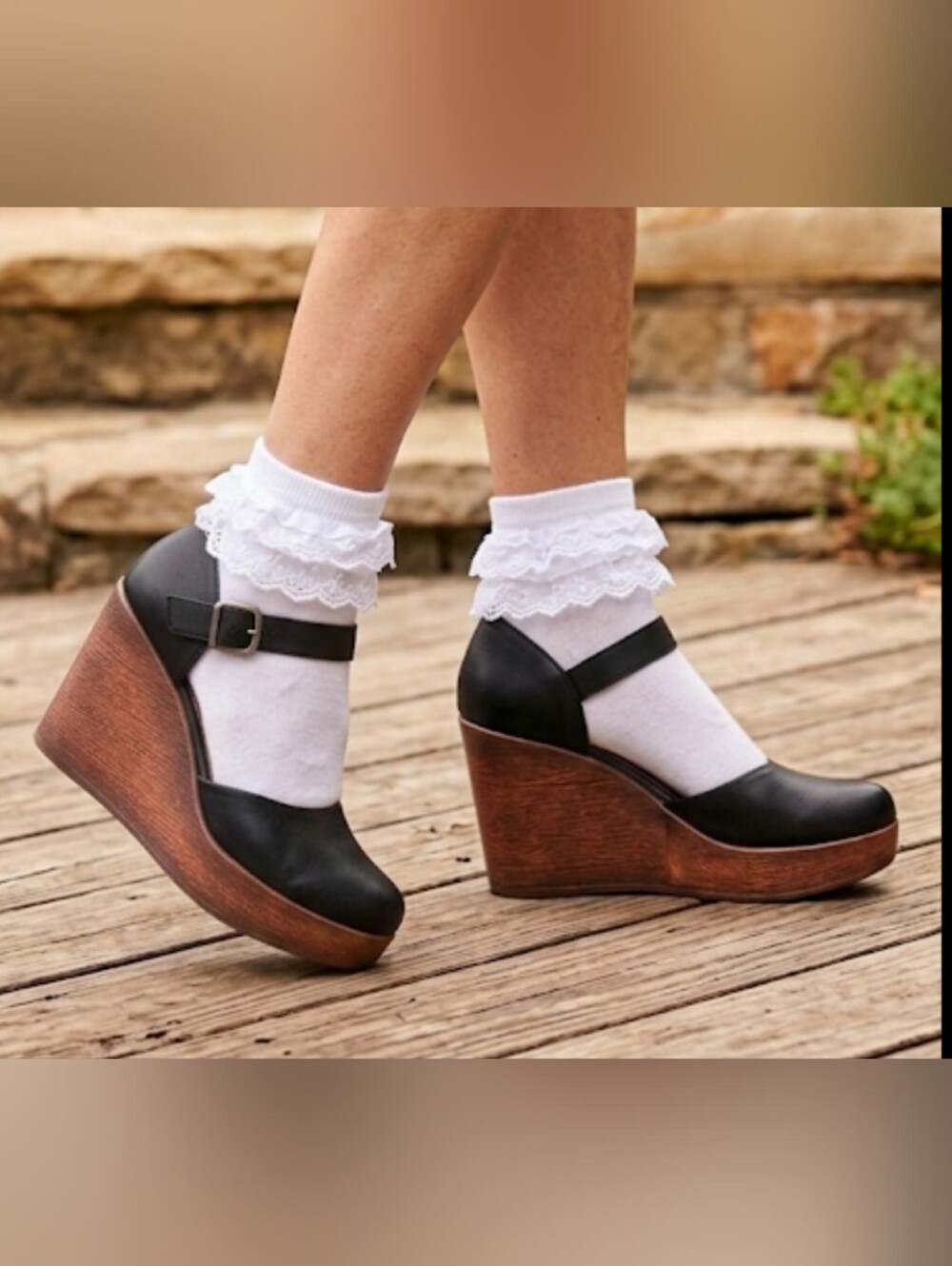 b.o.c Alyson Woodgrain Platform Wedge Clogs Pumps Heels Women's Size 10 - Picture 2 of 10